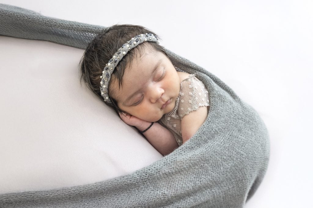 Newborn baby portrait captured at Nook Look studio, Coquitlam, BC