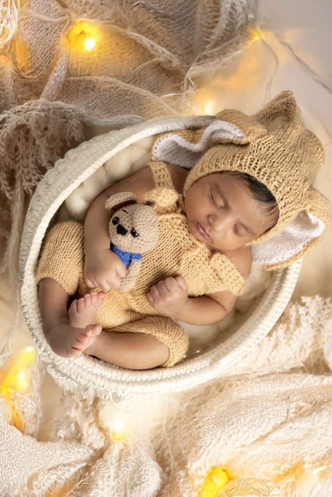 Close-up newborn portrait from a Nook Look studio session in Coquitlam