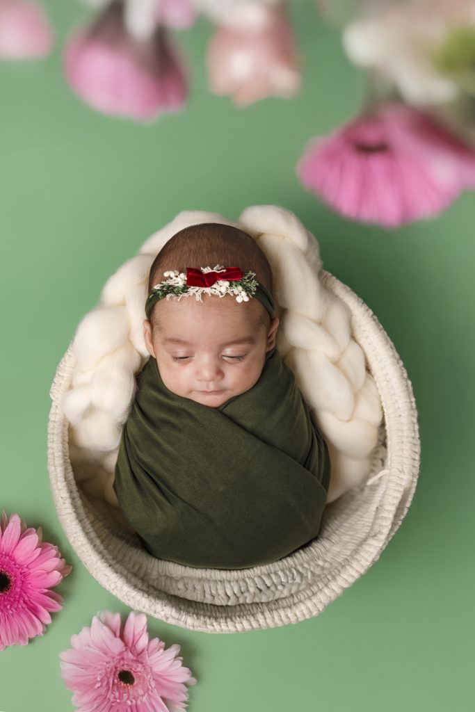 Newborn baby sleeping peacefully, Nook Look newborn photography session